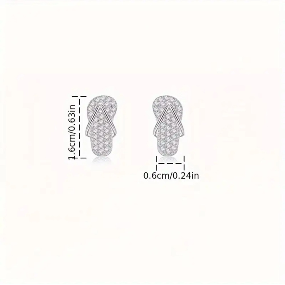 NWOT - Sparkling Silver Crystal Flip-Flop Earrings - Picture 13 of 13
